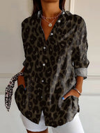 Kitra™ | Camisa informal de mujer con estampado de leopardo