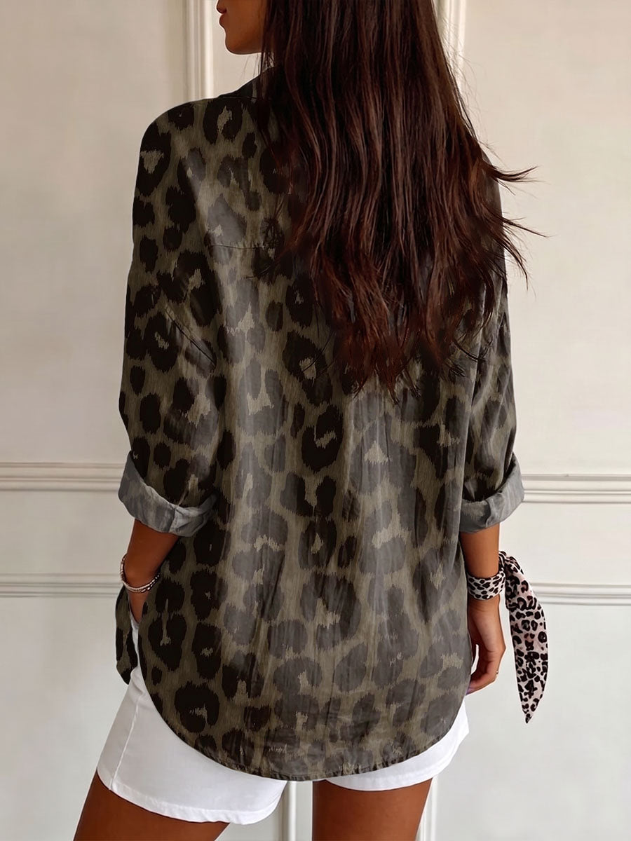 Kitra™ | Camisa informal de mujer con estampado de leopardo