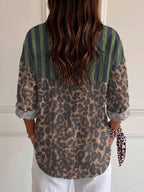 Women's Geometric Leopard Print Casual Long-sleeve Shirt