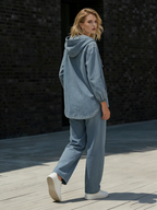 Diama™ | Conjunto de dos piezas informal de denim con capucha y botones