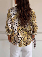 Women's Leopard Print Casual Long-sleeve Shirt