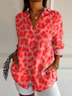 Noxly™ | Camisa informal de manga larga con estampado de leopardo para mujer