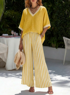 Amélia | Chic Striped Linen and Cotton Suit for Effortless Elegance