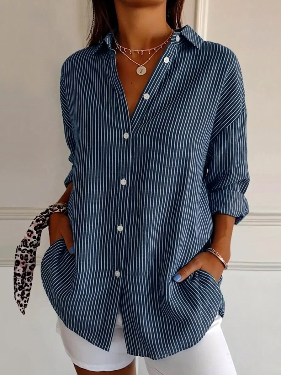 Surne™ | Camisa informal de rayas retro para mujer
