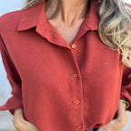 Noreyssa | Camisa de tacto suave con mangas acampanadas