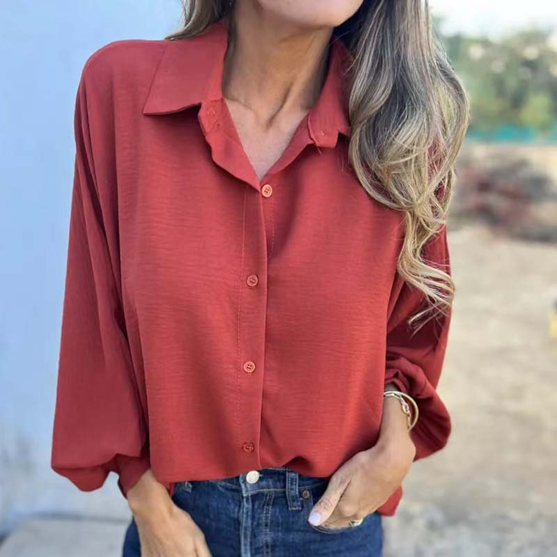 Noreyssa | Camisa de tacto suave con mangas acampanadas