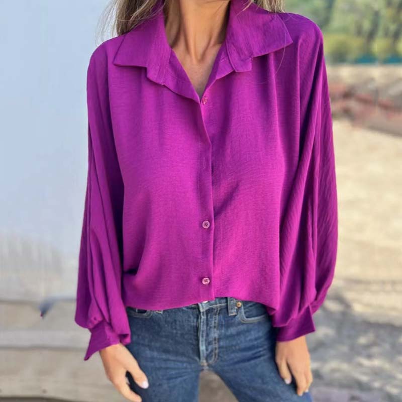 Noreyssa | Camisa de tacto suave con mangas acampanadas
