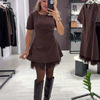 Rovienna™  | Vestido corto con encaje y brillo sofisticado