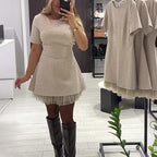 Rovienna™  | Vestido corto con encaje y brillo sofisticado