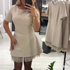 Rovienna™  | Vestido corto con encaje y brillo sofisticado