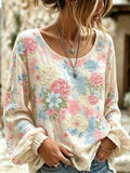 Kiva™ | Camisa de mujer de algodón y lino con estampado floral rosa
