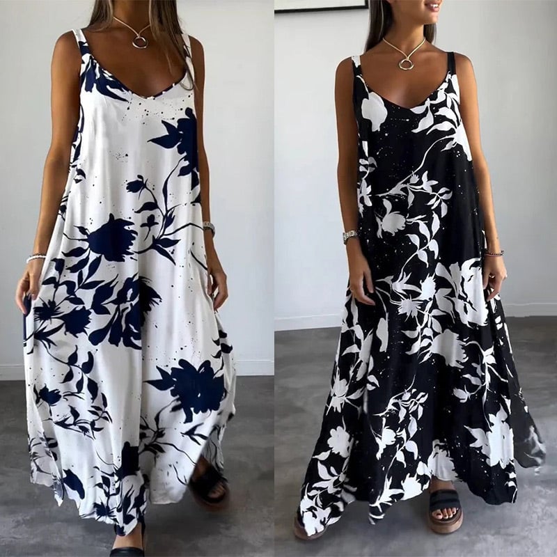 Yvela | Vestido sin mangas de algodón con estampado floral