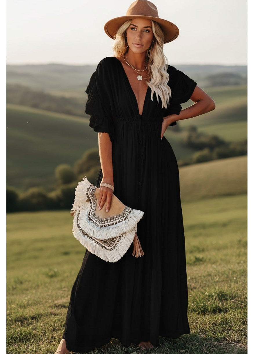 Zarene™ | Vestido Bohemio Largo Chic Óxido